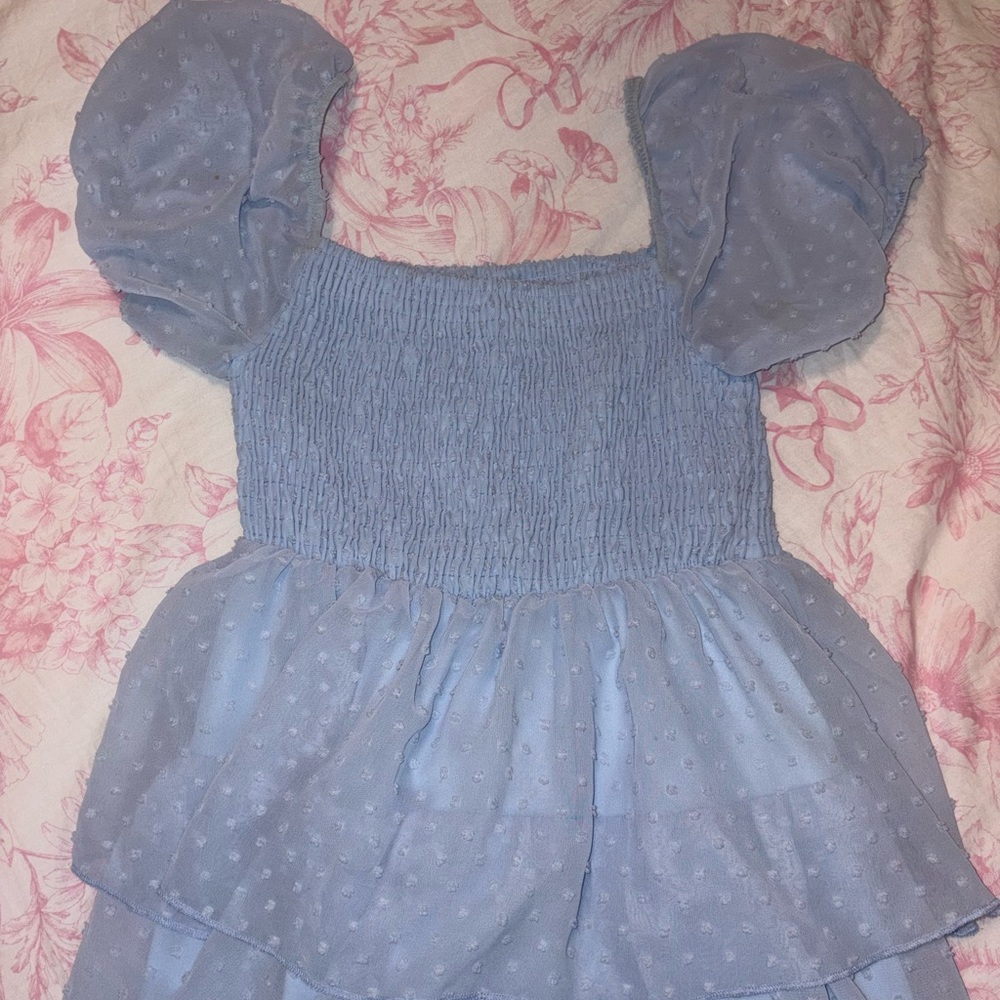 Altar'd State Light Blue Textured Dress